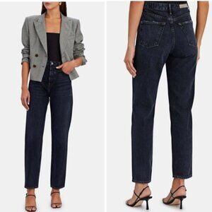 GRLFRND Karolina Jeans Moody Blues Straight Cigarette Leg Dark Wash 25 Revolve